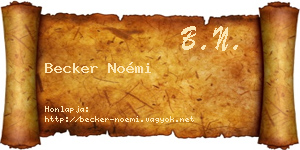 Becker Noémi névjegykártya